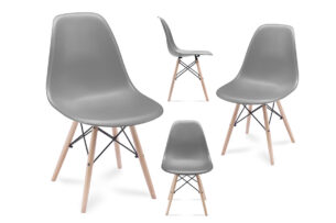 NEREA, https://dev1-mda.konsimo.pl/kolekcja/nerea/ Zestaw krzesła 4 szt. ciemny szary - zdjęcie