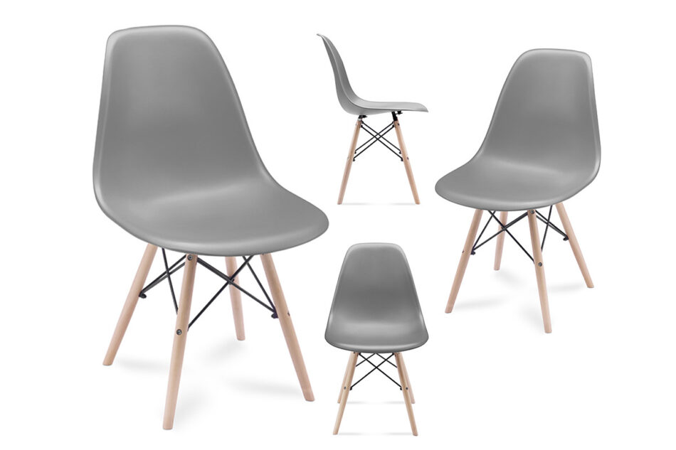 NEREA Zestaw krzesła 4 szt. ciemny szary - zdjęcie 0