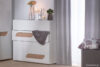 AVERO Komoda biały matowy/biały połysk/dąb - zdjęcie 2