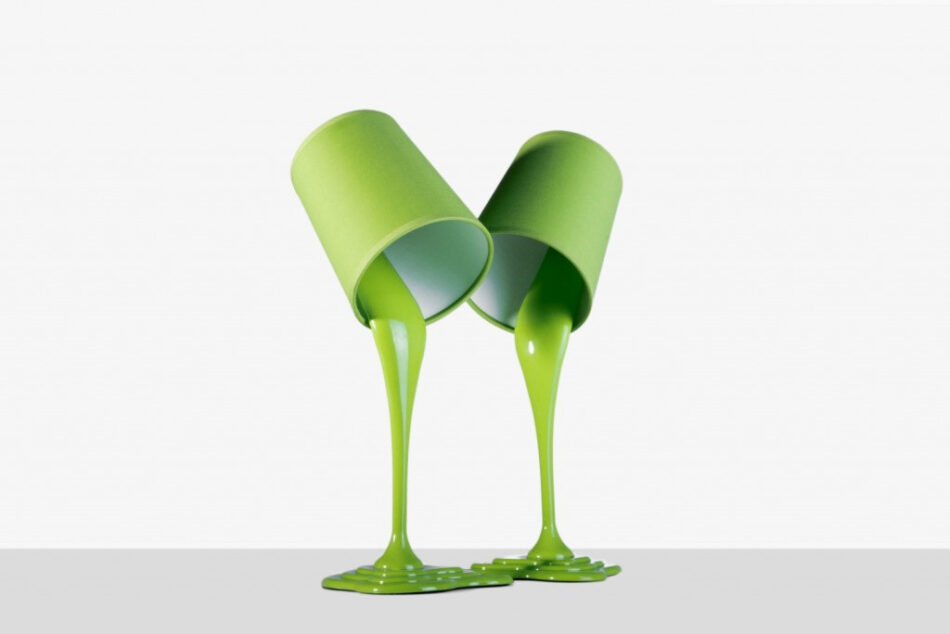 EKLES Lampa stołowa zielony - zdjęcie 1