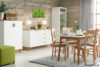 FRISK Biały rozkładany stół w stylu skandynawskim biały/dąb naturalny - zdjęcie 2