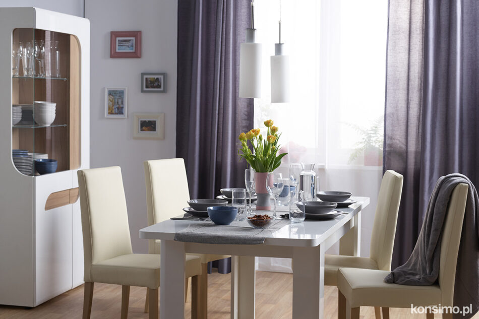 AVERO Witryna dąb/szarobeżowy - zdjęcie 1