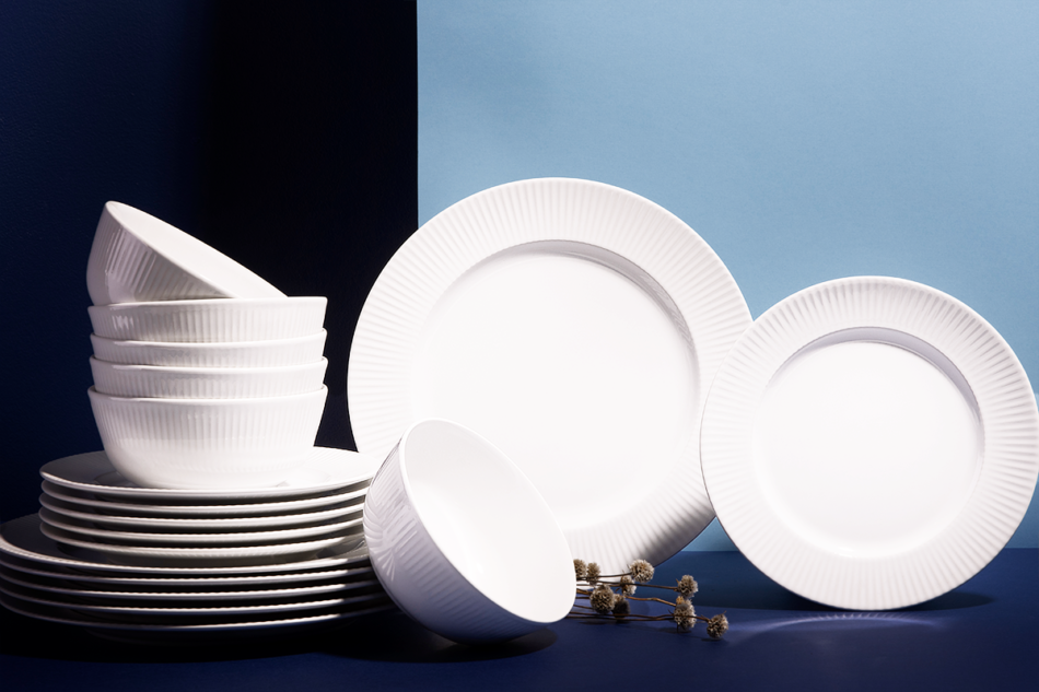 LARIS Zestaw obiadowy, 6 os. (18el) biały - zdjęcie 12