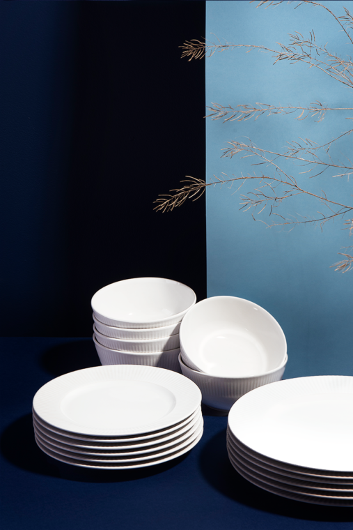 LARIS Zestaw obiadowy, 6 os. (18el) biały - zdjęcie 14