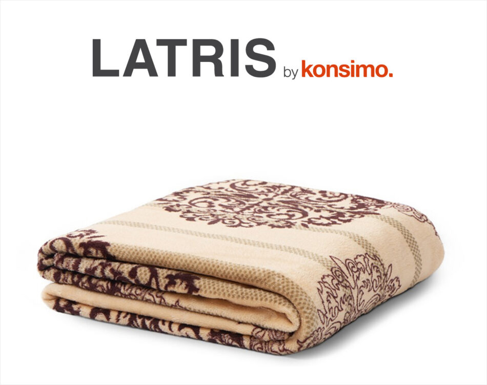 LATRIS Pled beżowy/brązowy/zielony - zdjęcie 4