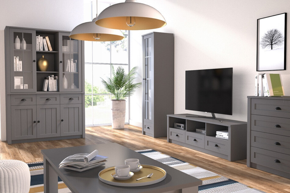 LEMAS Komoda szary - zdjęcie 1