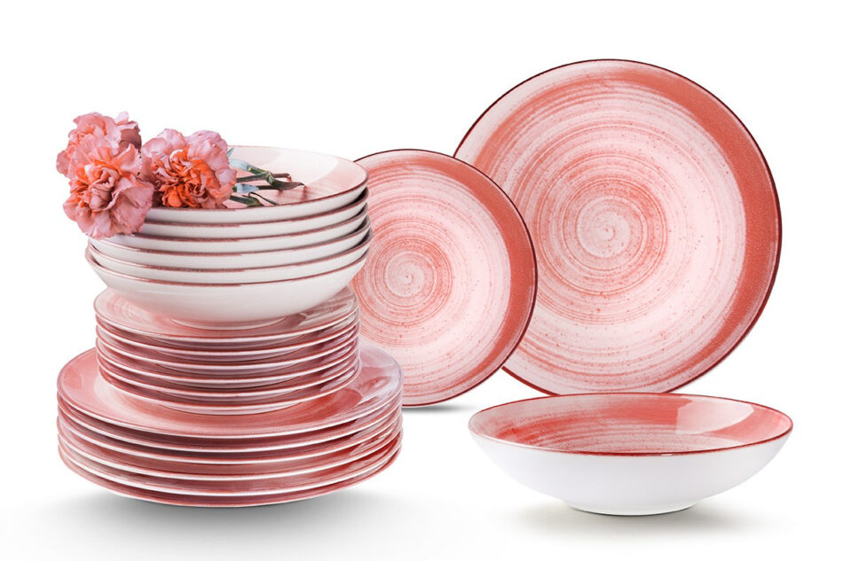 LINARI Zestaw obiadowy, 12 os. (36el.) koralowy - zdjęcie 0