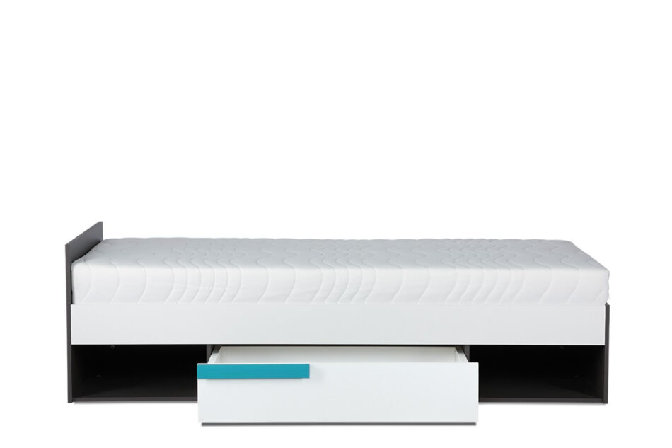 SHIBU Nowoczesne łóżko dla dziecka ze stelażem grafit/biały/niebieski - zdjęcie 2