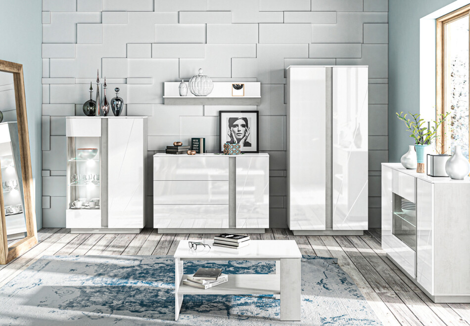 HOSTA Stolik kawowy biały połysk - zdjęcie 4