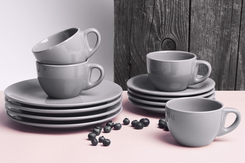 LUPIN Zestaw kawowy, 4 os. (12 el.) szary - zdjęcie 0