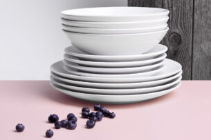 LUPIN, https://dev1-mda.konsimo.pl/kolekcja/lupin/ Zestaw obiadowy, 4 os. (12el.) biały - zdjęcie