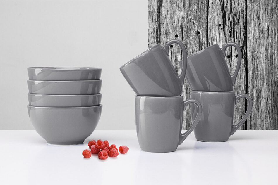 LUPIN Zestaw śniadaniowy, 4 os. (8 el.) szary - zdjęcie 0