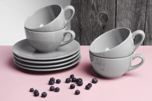 LUPIN, https://dev1-mda.konsimo.pl/kolekcja/lupin/ Zestaw herbaciany, 4 os. (8 el) szary - zdjęcie