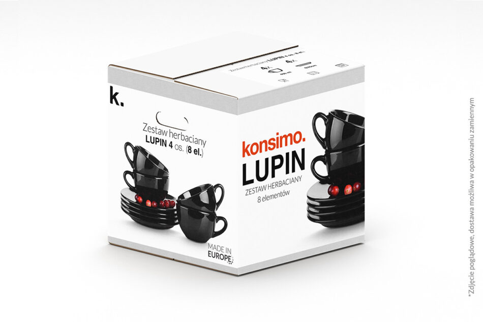 LUPIN Zestaw herbaciany, 4 os. (8 el) czarny - zdjęcie 3