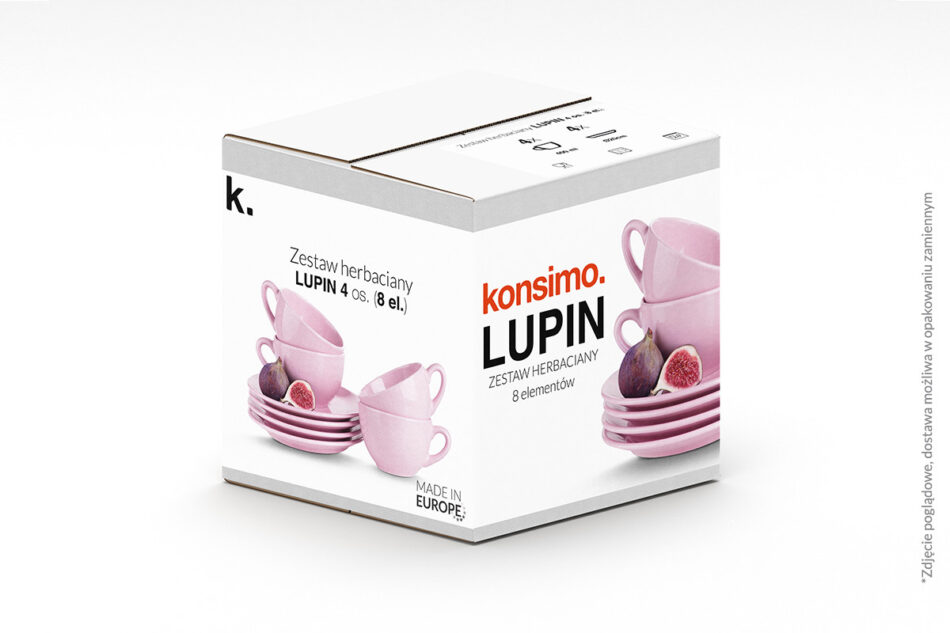 LUPIN Zestaw herbaciany, 4 os. (8 el) różowy - zdjęcie 3