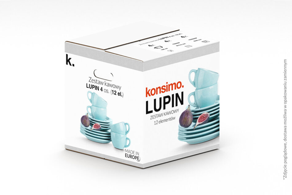 LUPIN Zestaw kawowy, 4 os. (12 el) miętowy - zdjęcie 3