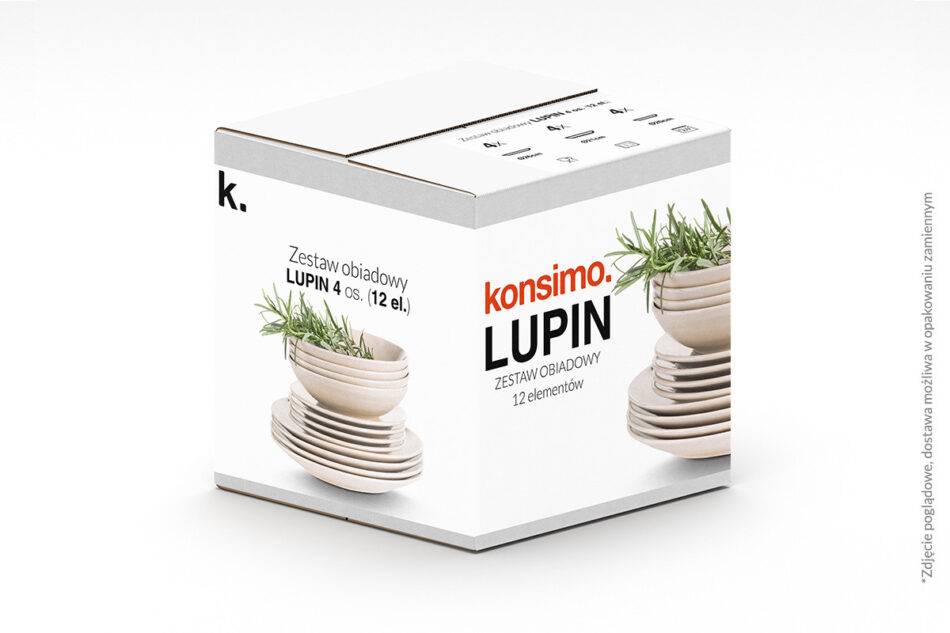 LUPIN Zestaw obiadowy, 4 os. (12el) beżowy - zdjęcie 3