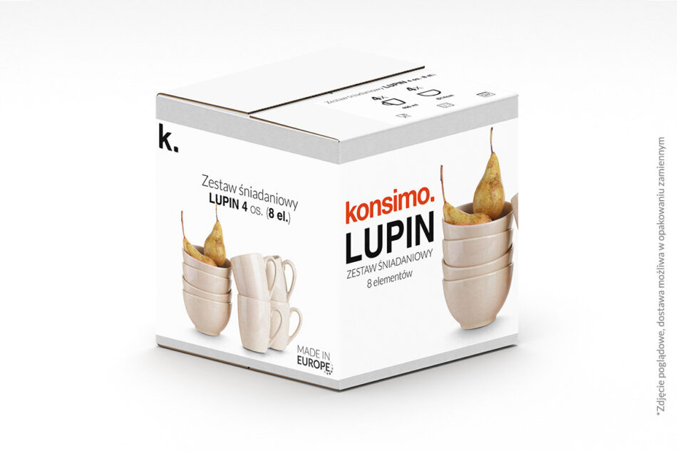 LUPIN Zestaw śniadaniowy, 4 os. (8 el) beżowy - zdjęcie 3