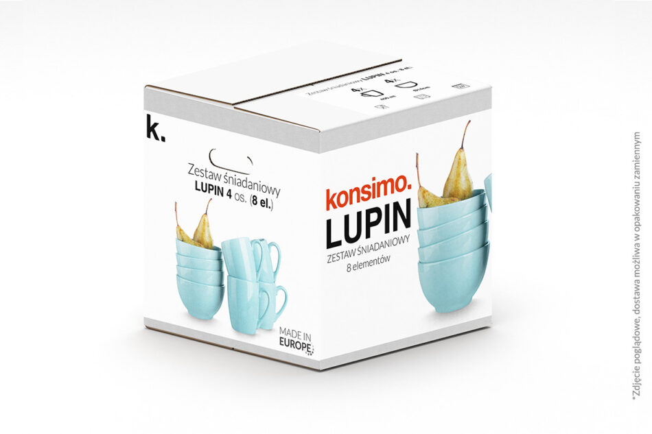 LUPIN Zestaw śniadaniowy, 4 os. (8 el) miętowy - zdjęcie 3