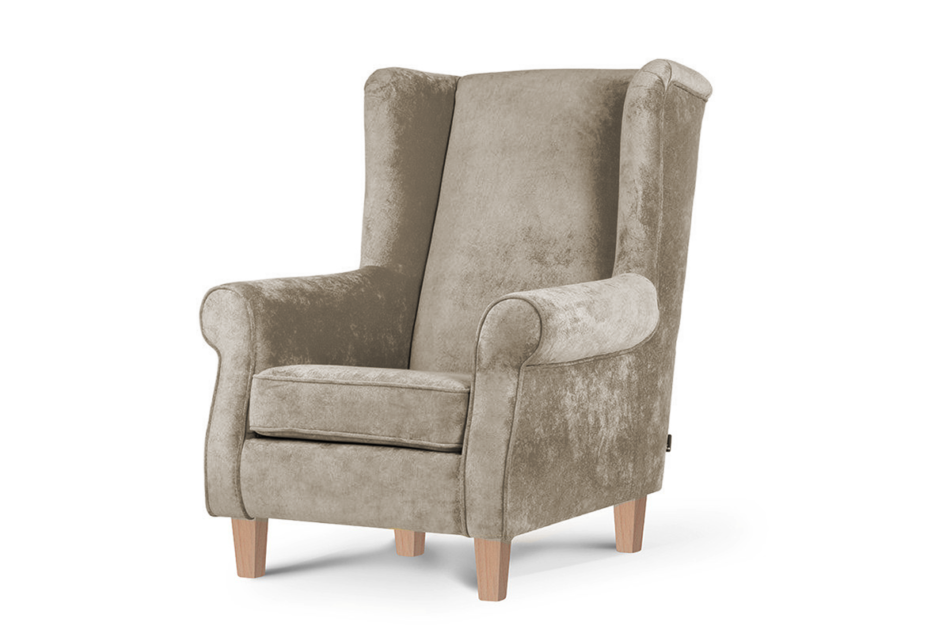 MILES Fotel beżowy/buk - zdjęcie 1