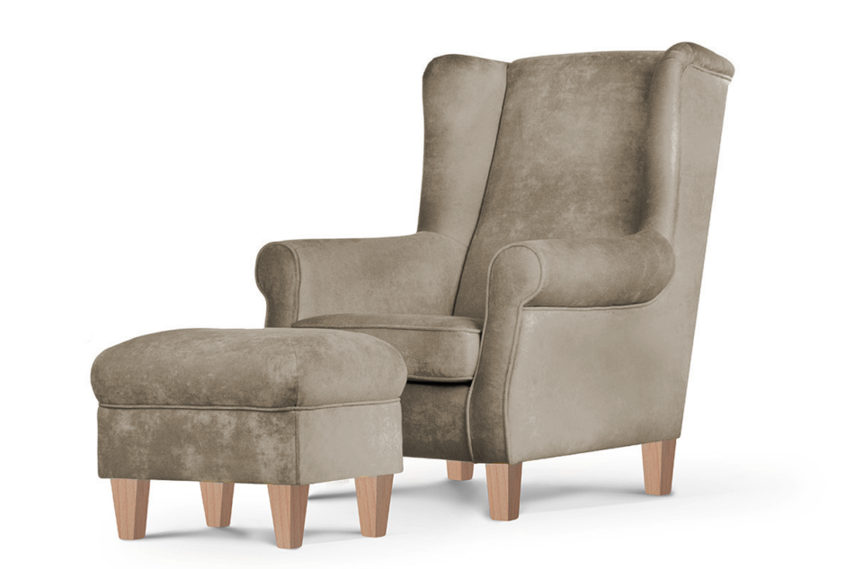 MILES Fotel beżowy/buk - zdjęcie 2