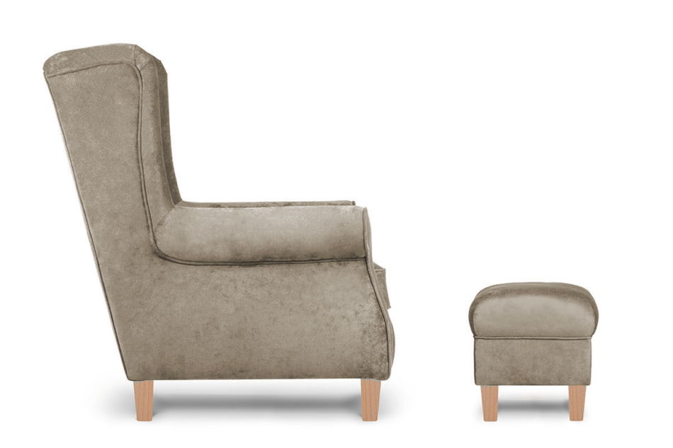 MILES Fotel beżowy/buk - zdjęcie 3