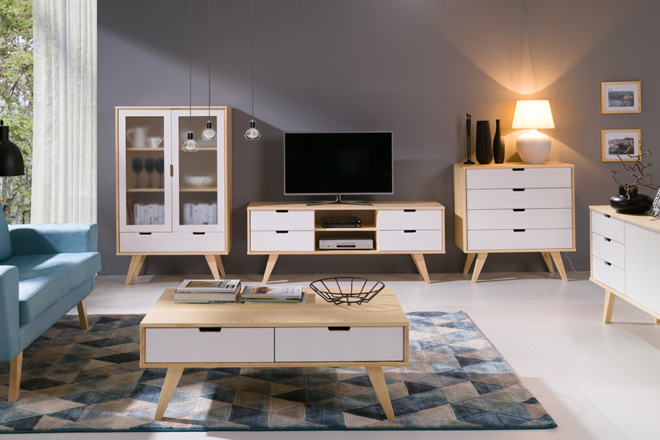 MONTI Komoda dąb/biały - zdjęcie 1