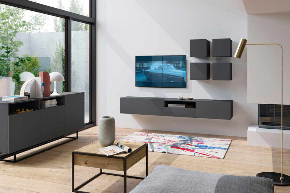 MORIO Zestaw mebli do salonu 10 el. grafitowy - zdjęcie 3