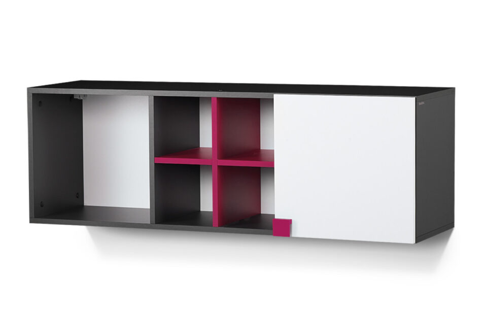 SHIBU Nadstawka na komodę dla dziecka grafit/biały/różowy - zdjęcie 1