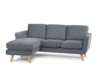 TAGIO Szary skandynawski narożnik z pufą / otomaną lewy szary - zdjęcie 2