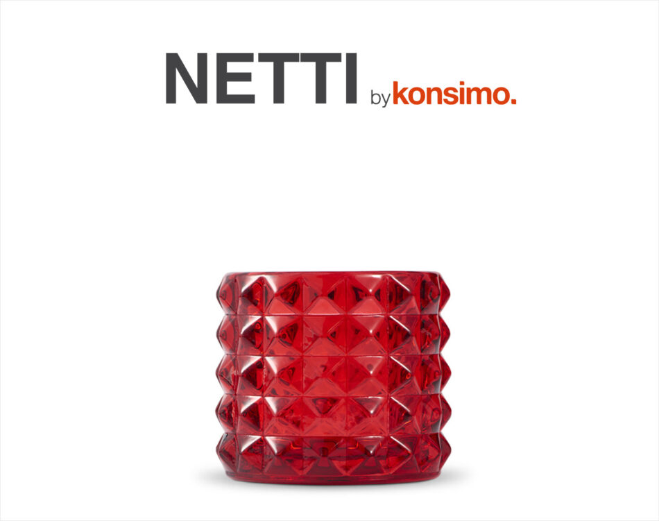 NETTI Świecznik czerwony - zdjęcie 3