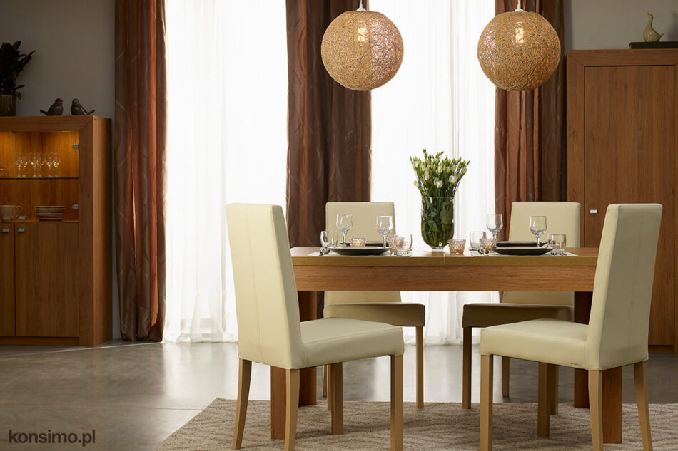 CHRYSI Krzesło dąb/kremowy - zdjęcie 1