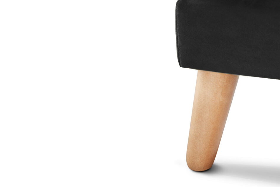 TAGIO Czarna pufa skandynawska czarny - zdjęcie 2