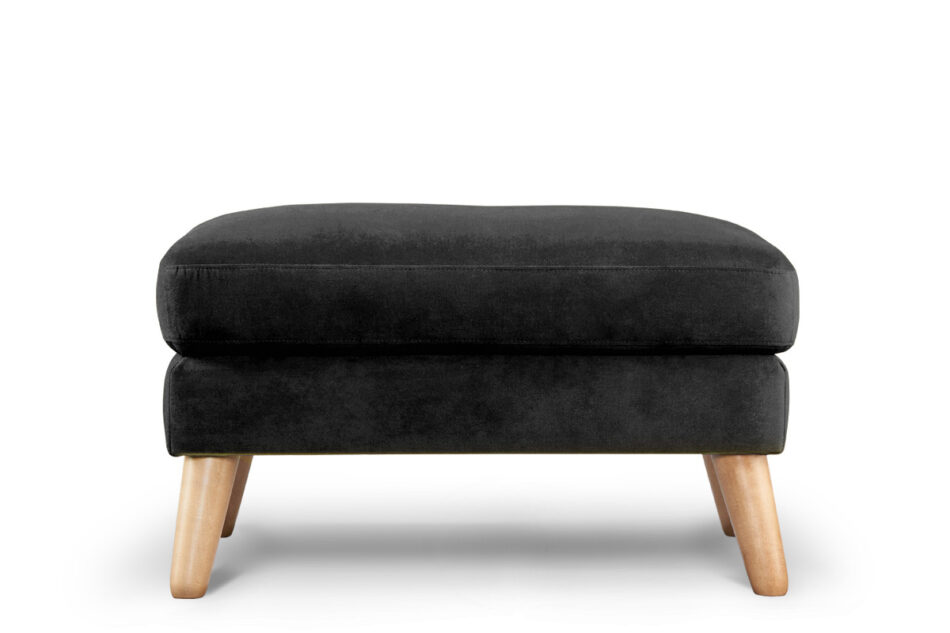 TAGIO Czarna pufa skandynawska czarny - zdjęcie 0