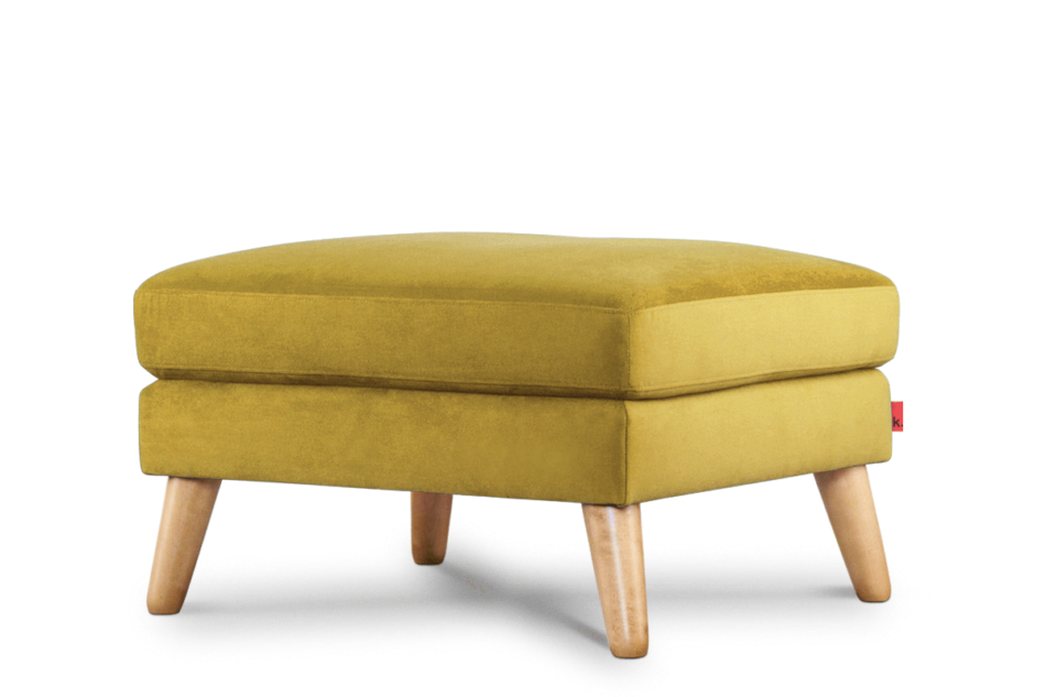 TAGIO Żółta pufa skandynawska żółty - zdjęcie 1