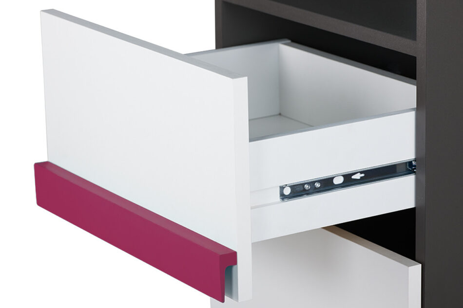 SHIBU Wąski regał dla dziecka grafit/biały/różowy - zdjęcie 4