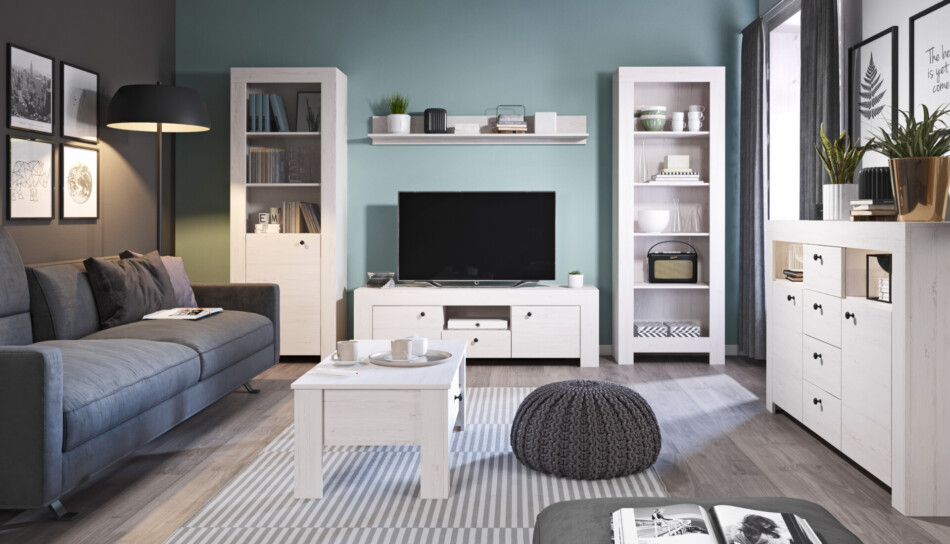 SAMBU Szafka RTV biały - zdjęcie 2