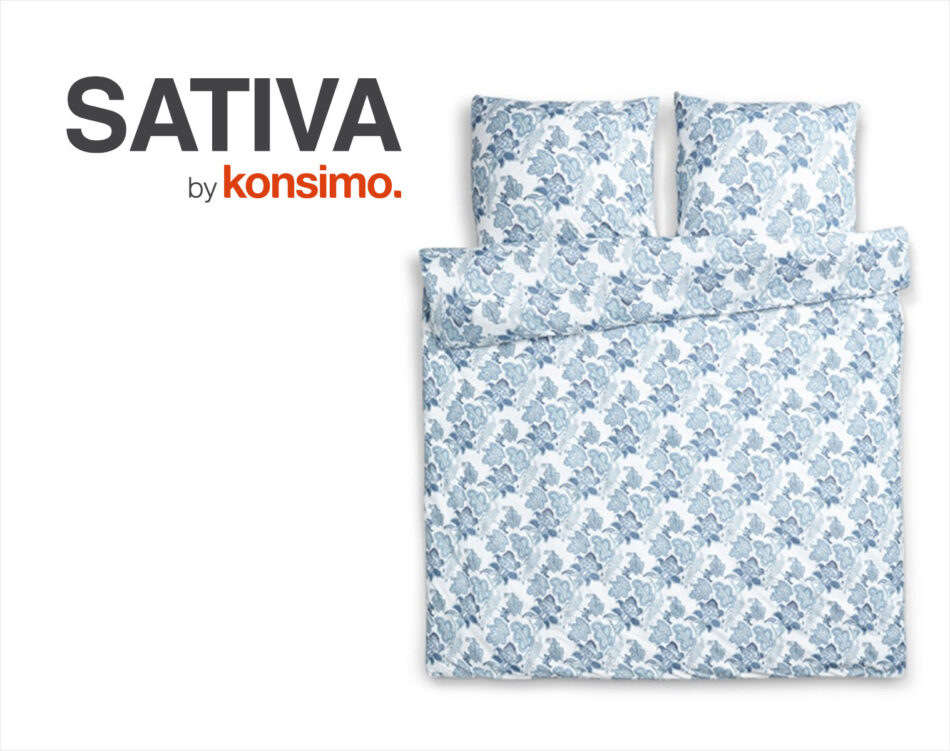 SATIVA Komplet pościeli niebieski/biały - zdjęcie 6