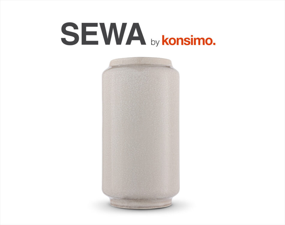 SEWA Wazon szary/kremowy - zdjęcie 2