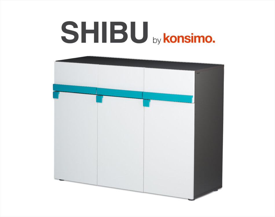 SHIBU Pojemna komoda dla dziecka grafit/biały/niebieski - zdjęcie 5