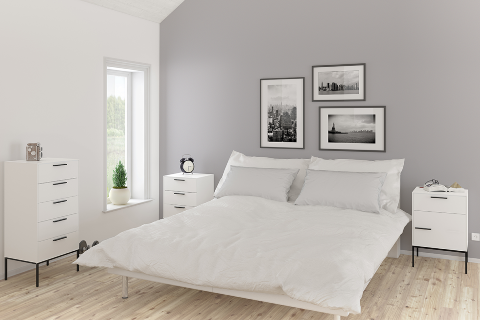 SLIMLINE Stolik nocny biały/czarny - zdjęcie 2