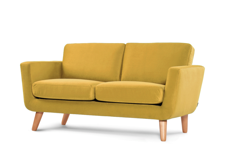 TAGIO Żółty skandynawska sofa 2 osobowa żółty - zdjęcie 1
