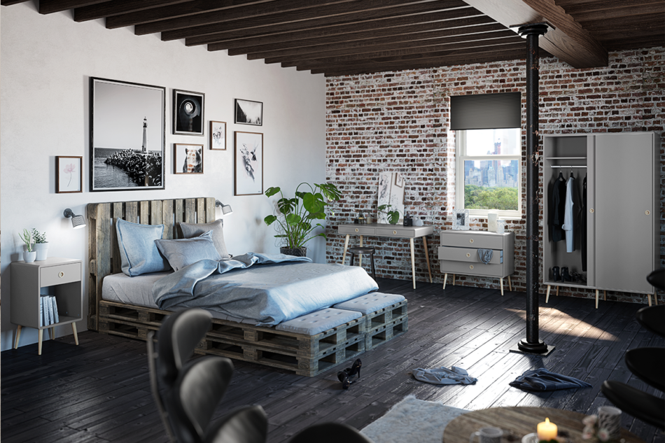 SOFTLINE Komoda czarny/dąb - zdjęcie 4