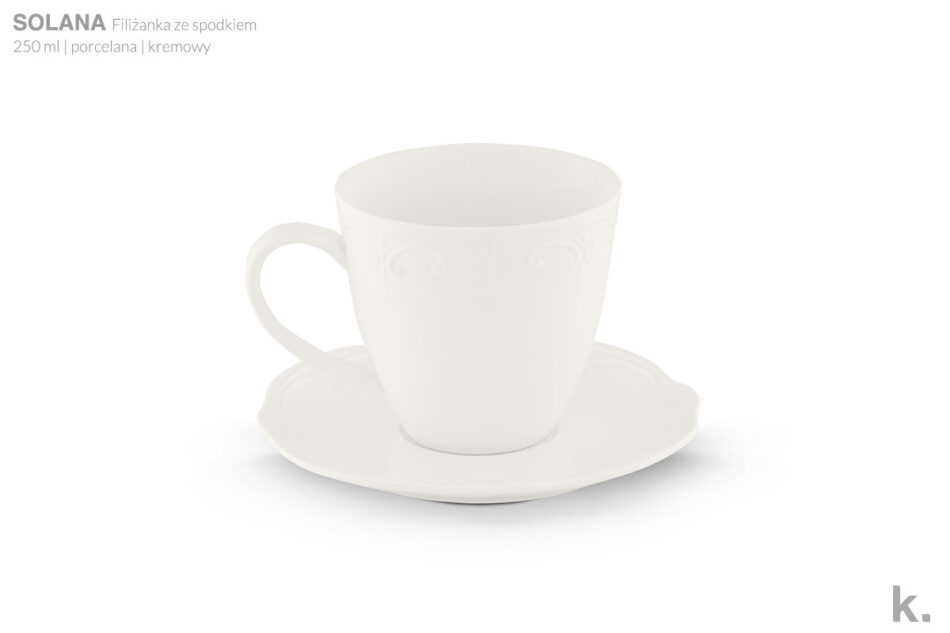 SOLANA Zestaw kawowy, 6 os. (18 el.) kremowy - zdjęcie 3