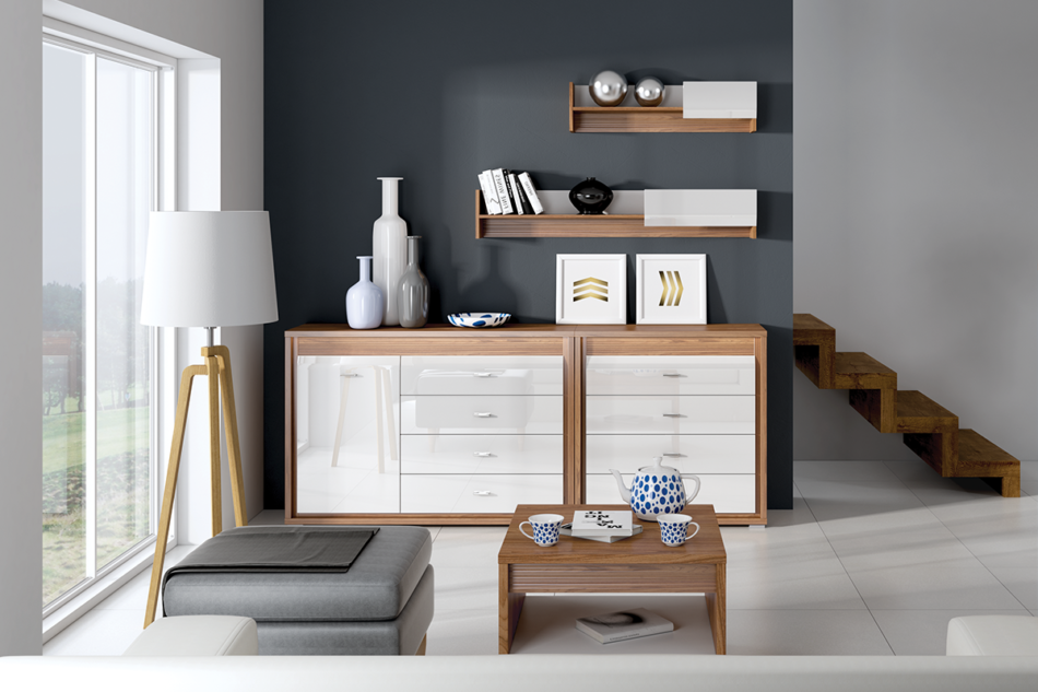 SULA Stolik kawowy orzech naturalny/biały - zdjęcie 1