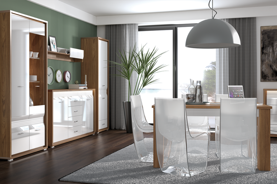 SULA Szafa biały/orzech naturalny - zdjęcie 1