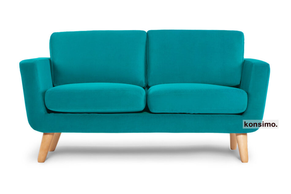 TAGIO Turkusowa skandynawska sofa 2 osobowa turkusowy - zdjęcie 8