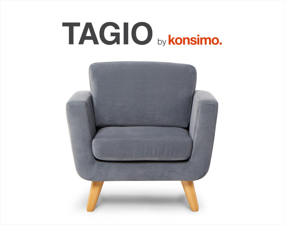 TAGIO Szary fotel skandynawski szary - zdjęcie 10