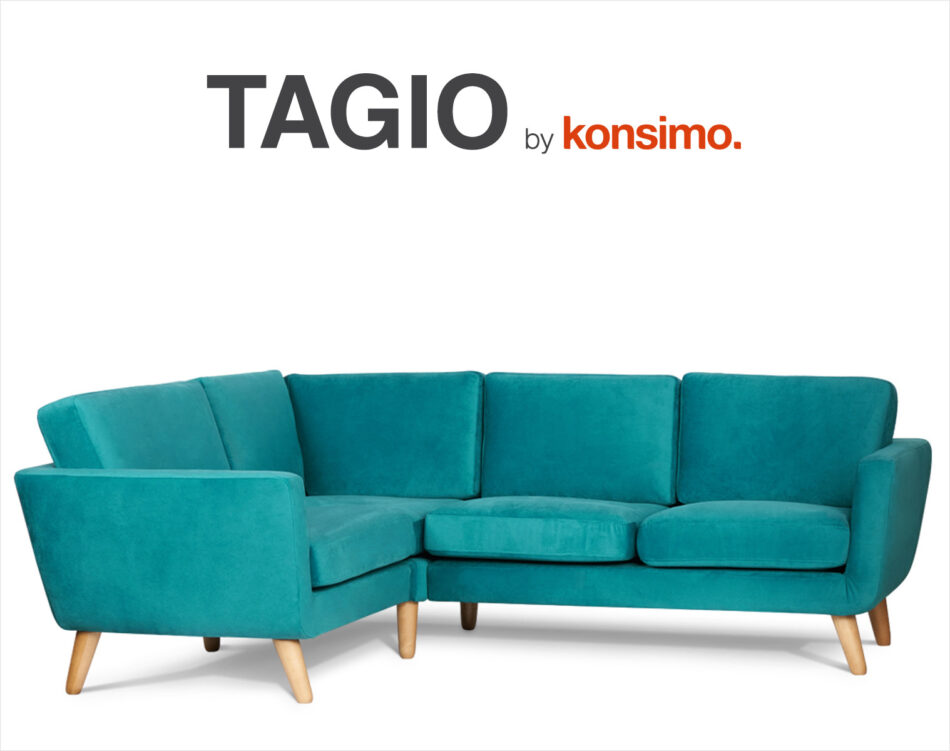 TAGIO Turkusowy narożnik skandynawski lewy turkusowy - zdjęcie 7