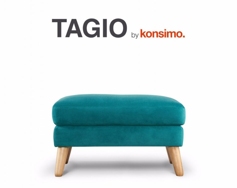 TAGIO Turkusowa pufa skandynawska turkusowy - zdjęcie 5